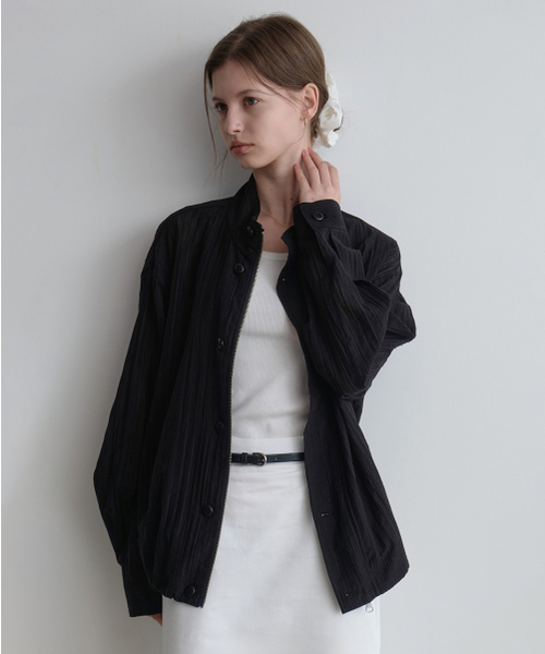LENAV(ルナブ)の「rainy summer button half blouson (black)(ナイロンジャケット・レディース・その他・FREE)」の1枚目の写真