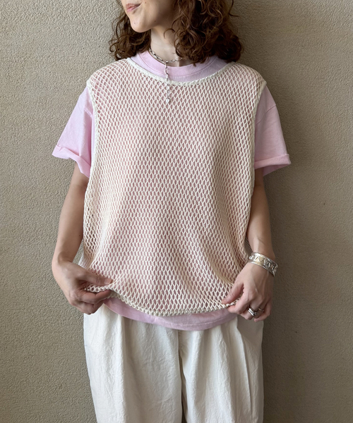 JOURNAL STANDARD LUXE(ジャーナルスタンダード ラックス)の「メッシュ タンク(シャツ/ブラウス・レディース・アイボリー/ブラック・FREE)」の12枚目の写真