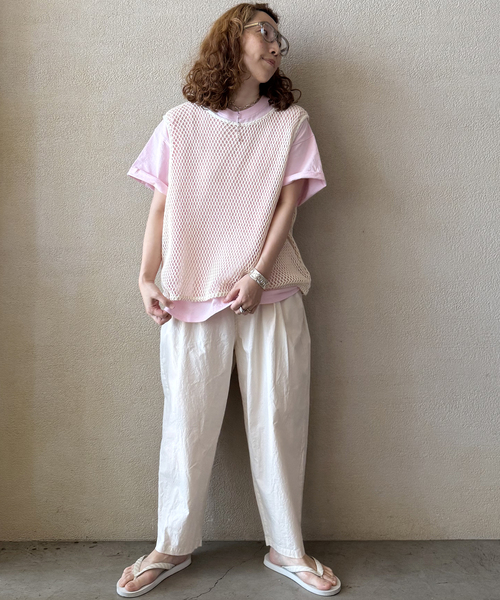 JOURNAL STANDARD LUXE(ジャーナルスタンダード ラックス)の「メッシュ タンク(シャツ/ブラウス・レディース・アイボリー/ブラック・FREE)」の13枚目の写真