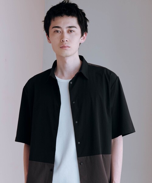 Ripstop Nylon Stretch Half‑sleeve Blocking Shirt / Для сет‑апов