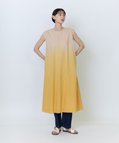 LOISIR(ロワズィール)の「インドコットンボイルハンド段染めワンピース(ワンピース・レディース・ベージュ系その他/ブルー系その他・FREE)」の6枚目の写真