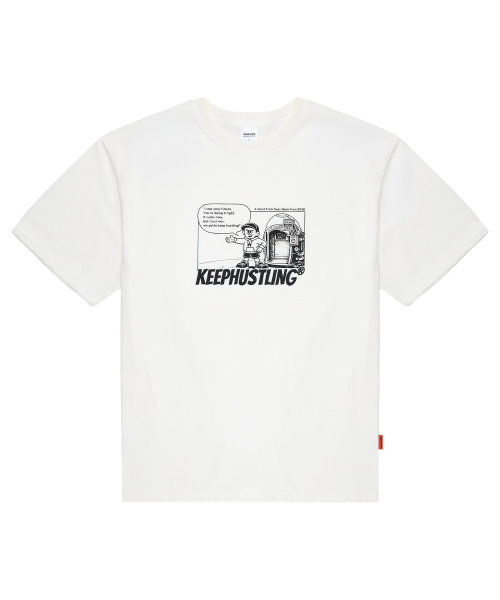 KEEPHUSTLING(キープハッスリング)の「君の未来を見てきた! グラフィック ビッグシルエットT(ホワイト)(Tシャツ/カットソー・レディース・ホワイト・MEDIUM/LARGE/X-LARGE)」の4枚目の写真