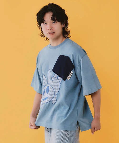 ScoLar Parity(スカラーパリティ)の「362112:ポケットからこぼれウサギ アップリケTシャツ(Tシャツ/カットソー・レディース・サックスブルー/ネイビー/オフホワイト・M)」の12枚目の写真