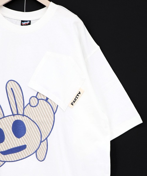ScoLar Parity(スカラーパリティ)の「362112:ポケットからこぼれウサギ アップリケTシャツ(Tシャツ/カットソー・レディース・サックスブルー/ネイビー/オフホワイト・M)」の19枚目の写真
