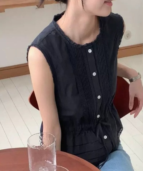 FAVORITO(ファヴォリート)の「袖なしリボンブラウス(シャツ/ブラウス・レディース・ネイビー/ホワイト・F)」の16枚目の写真