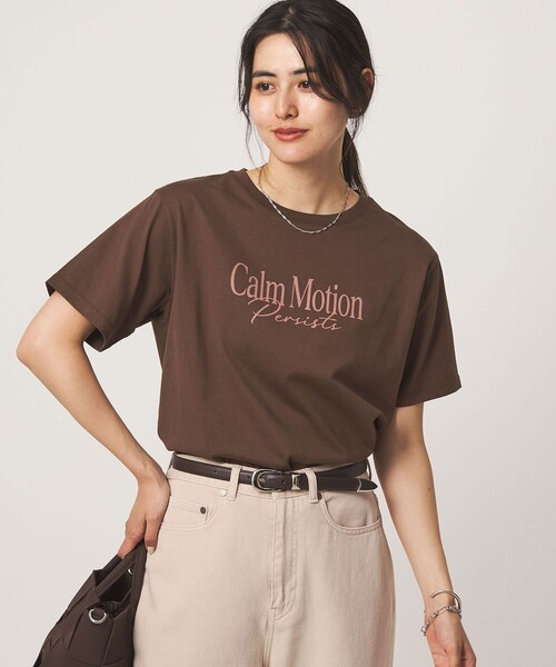 green label relaxing(グリーンレーベルリラクシング)の「グラフィック Tシャツ(Tシャツ/カットソー・レディース・ブラウン/オフホワイト/ダークグレー/その他1・FREE)」の1枚目の写真
