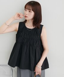 【WEB限定】ギャザーノースリーブブラウス