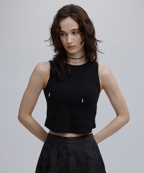 Ameri(アメリ)の「MEDI SWEET BACK STYLE CUP TOP(タンクトップ・レディース・ホワイト/ブラック/オレンジ・MEDIUM/SMALL)」の5枚目の写真
