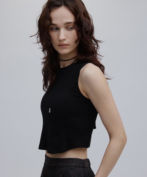 Ameri(アメリ)の「MEDI SWEET BACK STYLE CUP TOP(タンクトップ・レディース・ホワイト/ブラック/オレンジ・MEDIUM/SMALL)」の4枚目の写真