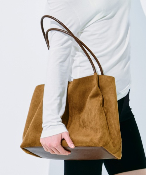 kiehtova(キエトヴァ)の「【kiehtova】FAUX SUEDE TOTE BAG/フォックススウェードトートバッグ KTAC7(トートバッグ・レディース・ブラウン/カーキ・FREE)」の3枚目の写真