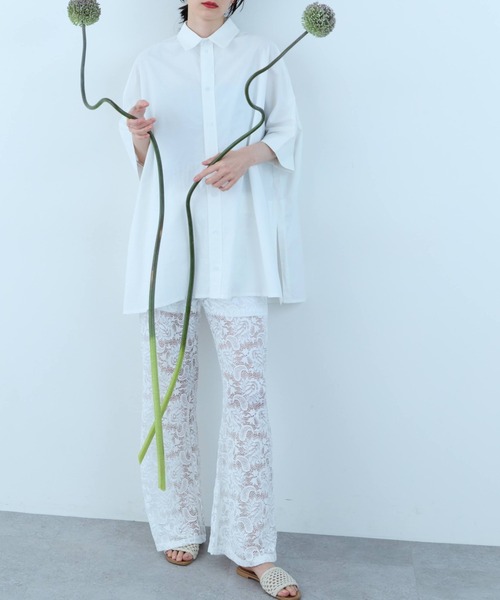 flaeu(フラユ)の「Floral Lace Easy Pants(その他パンツ・レディース・ホワイト/ブラック・FREE)」の2枚目の写真