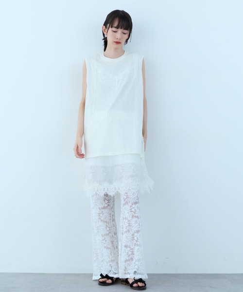 flaeu(フラユ)の「Floral Lace Easy Pants(その他パンツ・レディース・ホワイト/ブラック・FREE)」の11枚目の写真