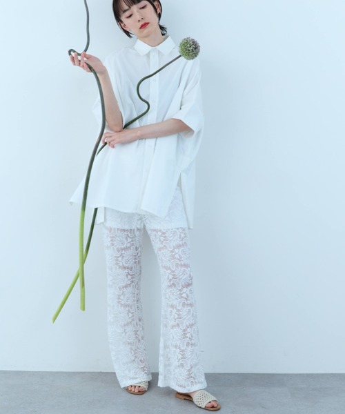 flaeu(フラユ)の「Floral Lace Easy Pants(その他パンツ・レディース・ホワイト/ブラック・FREE)」の4枚目の写真