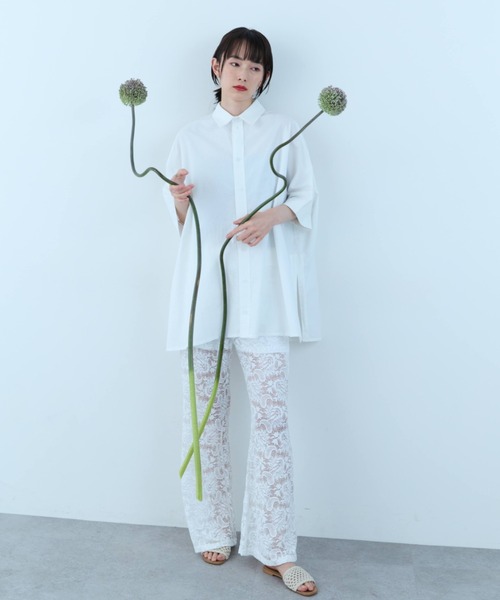 flaeu(フラユ)の「Floral Lace Easy Pants(その他パンツ・レディース・ホワイト/ブラック・FREE)」の3枚目の写真
