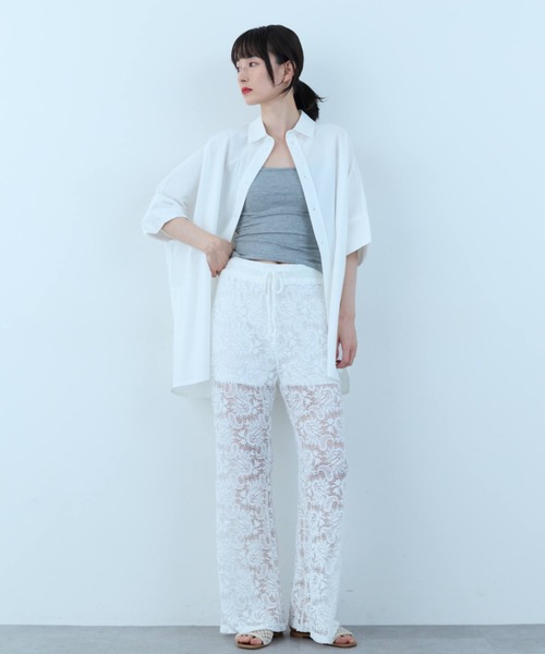 flaeu(フラユ)の「Floral Lace Easy Pants(その他パンツ・レディース・ホワイト/ブラック・FREE)」の7枚目の写真
