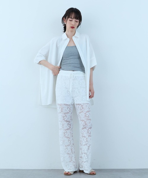 flaeu(フラユ)の「Floral Lace Easy Pants(その他パンツ・レディース・ホワイト/ブラック・FREE)」の6枚目の写真