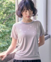 スターver2 ストライプグラフィック半袖Tシャツ ACR702 (パープル)