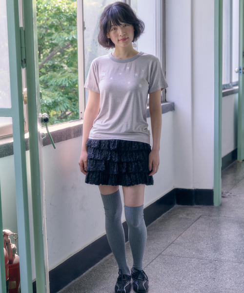 ambler(エムブラー)の「スターver2 ストライプグラフィック半袖Tシャツ ACR702 (パープル)(Tシャツ/カットソー・レディース・その他・F)」の2枚目の写真