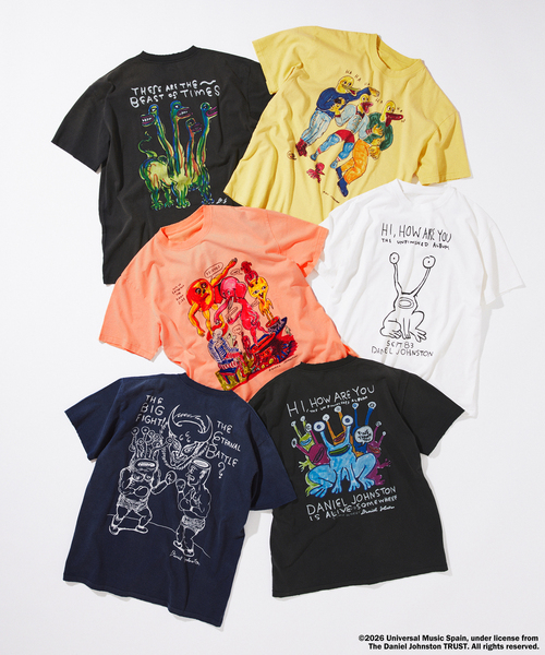 DANIEL JOHNSTON(ダニエルジョンストン)の「DANIEL JOHNSTON / ダニエル・ジョンストン 別注 プリント Tシャツ(Tシャツ/カットソー・メンズ・ホワイト/ブラック/ネイビー/ブラック系その他/ピンク系その他/イエロー・MEDIUM/LARGE)」の7枚目の写真