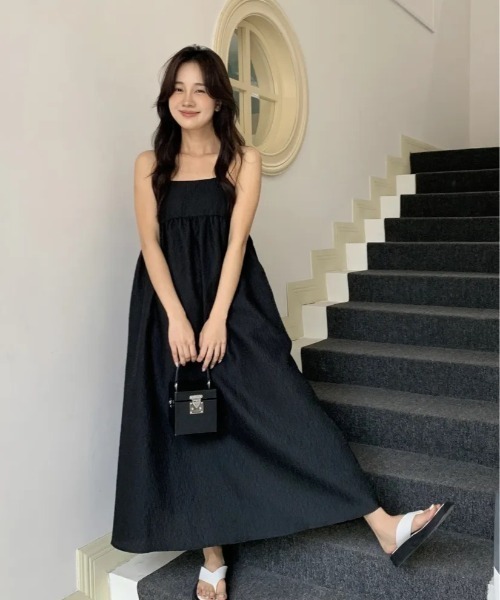 BIRTHDAY BASH(バースデイバッシュ)の「JACQUARD 2WAY PUFF STRAP DRESS(ワンピース・レディース・ブラック・FREE)」の11枚目の写真
