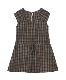 VINTAGE CHECK MINI DRESS_BROWN