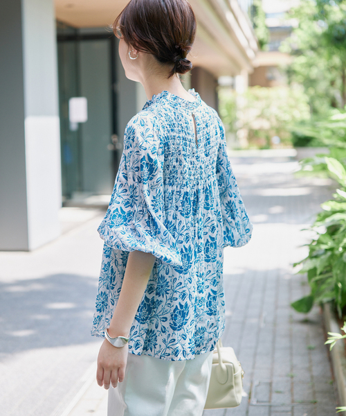 SLOBE IENA(スローブイエナ)の「《シリーズあり》India Flower ブラウス(シャツ/ブラウス・レディース・ブルー系その他・FREE)」の9枚目の写真