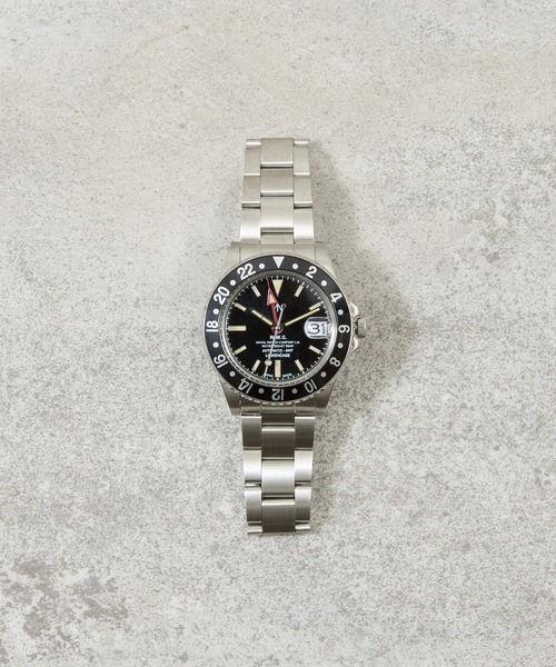 NAVAL WATCH（ナバルウォッチ）の「NAVAL WATCH ナバルウォッチ / Produced By LOWERCASE GMT Mechanical S/S 3 links Metal band メタルバンドミリタリーウォッチ / FRXD001（アナログ腕時計・メンズ・ブラック・FREE）」の3枚目の写真