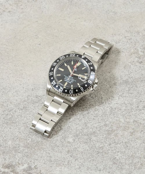 NAVAL WATCH（ナバルウォッチ）の「NAVAL WATCH ナバルウォッチ / Produced By LOWERCASE GMT Mechanical S/S 3 links Metal band メタルバンドミリタリーウォッチ / FRXD001（アナログ腕時計・メンズ・ブラック・FREE）」の5枚目の写真