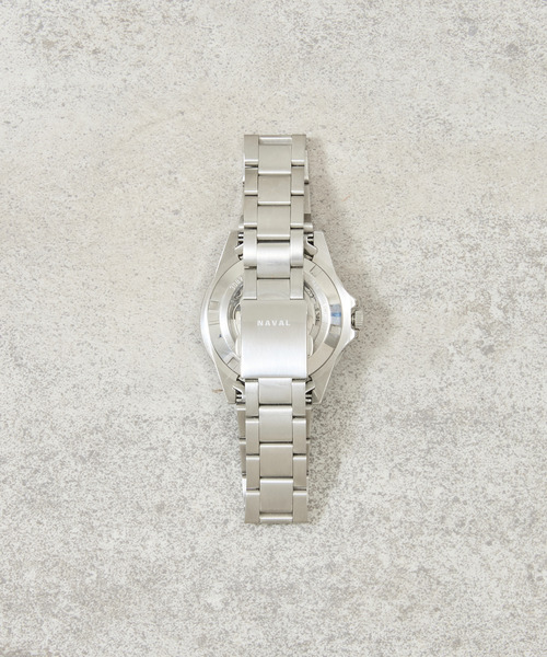 NAVAL WATCH（ナバルウォッチ）の「NAVAL WATCH ナバルウォッチ / Produced By LOWERCASE GMT Mechanical S/S 3 links Metal band メタルバンドミリタリーウォッチ / FRXD001（アナログ腕時計・メンズ・ブラック・FREE）」の6枚目の写真