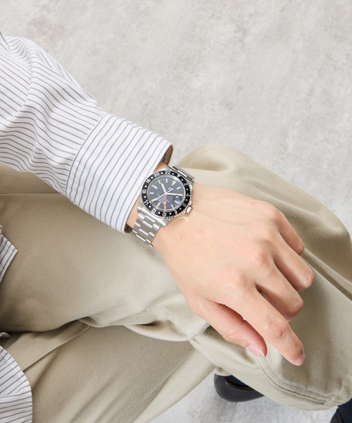 NAVAL WATCH（ナバルウォッチ）の「NAVAL WATCH ナバルウォッチ / Produced By LOWERCASE GMT Mechanical S/S 3 links Metal band メタルバンドミリタリーウォッチ / FRXD001（アナログ腕時計・メンズ・ブラック・FREE）」の10枚目の写真
