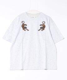 /ATELANE/シルケット天竺トラ、フラワー、刺繍S/S　Tee