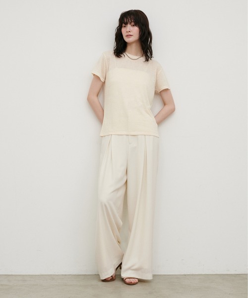 LARUTA（ラルータ）の「【LARUTA】［接触冷感・UVカット］BOXタックワイドパンツ（スラックス・レディース・ブラック/ブラウン/アイボリー/グレイッシュベージュ・MEDIUM/LARGE）」の15枚目の写真