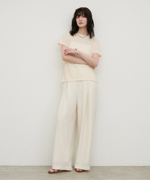LARUTA（ラルータ）の「【LARUTA】［接触冷感・UVカット］BOXタックワイドパンツ（スラックス・レディース・ブラック/ブラウン/アイボリー/グレイッシュベージュ・MEDIUM/LARGE）」の16枚目の写真