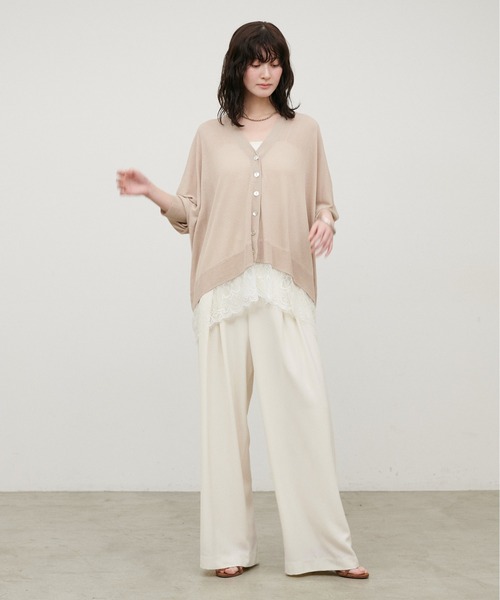 LARUTA（ラルータ）の「【LARUTA】［接触冷感・UVカット］BOXタックワイドパンツ（スラックス・レディース・ブラック/ブラウン/アイボリー/グレイッシュベージュ・MEDIUM/LARGE）」の17枚目の写真