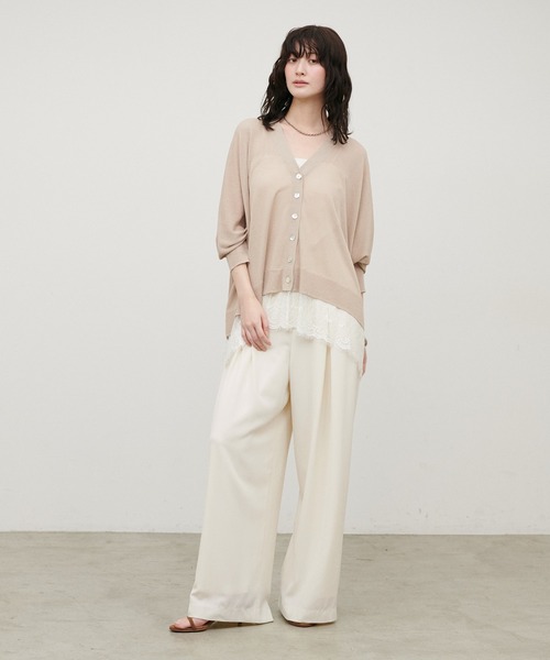 LARUTA（ラルータ）の「【LARUTA】［接触冷感・UVカット］BOXタックワイドパンツ（スラックス・レディース・ブラック/ブラウン/アイボリー/グレイッシュベージュ・MEDIUM/LARGE）」の18枚目の写真