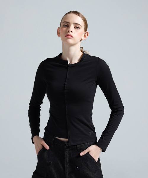 Y-3(ワイスリー)の「Y-3 FITTED LONG SLEEVE TEE(Tシャツ/カットソー・レディース・ブラック・X-SMALL/SMALL/MEDIUM/XX-SMALL/LARGE)」の1枚目の写真