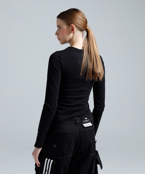 Y-3(ワイスリー)の「Y-3 FITTED LONG SLEEVE TEE(Tシャツ/カットソー・レディース・ブラック・X-SMALL/SMALL/MEDIUM/XX-SMALL/LARGE)」の2枚目の写真