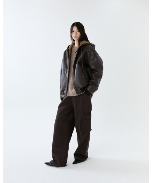 THEENDQUESTION(ジエンドクエスチョン)の「Hooded shearling jumper / BROWN(ライダースジャケット・レディース・その他・1/2)」の5枚目の写真