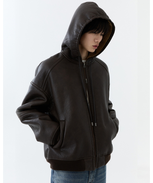 THEENDQUESTION(ジエンドクエスチョン)の「Hooded shearling jumper / BROWN(ライダースジャケット・レディース・その他・1/2)」の7枚目の写真
