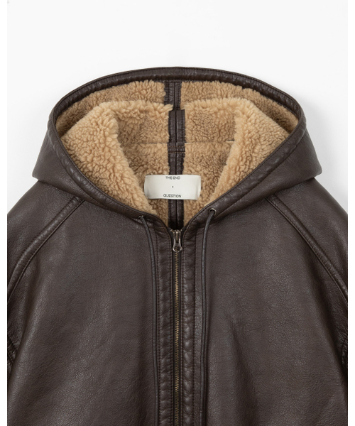 THEENDQUESTION(ジエンドクエスチョン)の「Hooded shearling jumper / BROWN(ライダースジャケット・レディース・その他・1/2)」の9枚目の写真