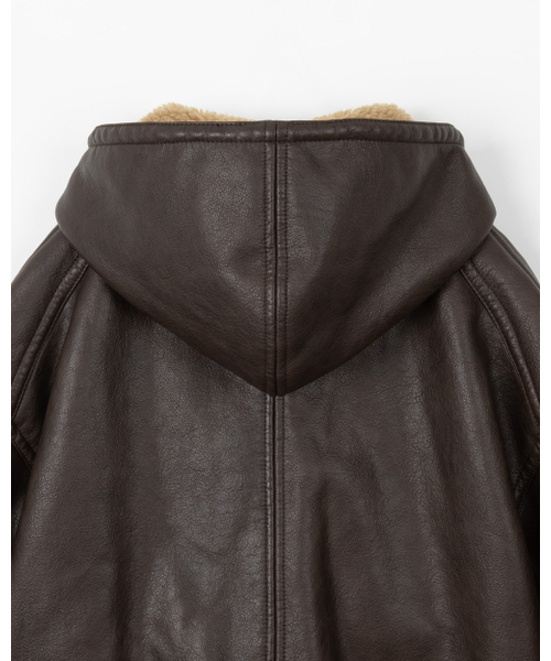 THEENDQUESTION(ジエンドクエスチョン)の「Hooded shearling jumper / BROWN(ライダースジャケット・レディース・その他・1/2)」の10枚目の写真