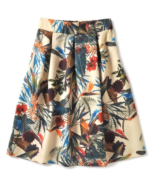 IEDIT（イディット）の「鮮やかな色遣いが印象的なボタニカル柄プリントのほめられふんわりスカート 　　　（スカート・レディース・カラフル・SMALL/MEDIUM/LARGE）」の5枚目の写真