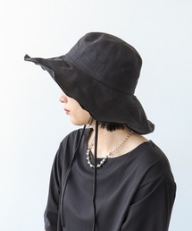 Three Four Time（スリーフォータイム）の「リネン風ステッチつば広HAT（ハット）」