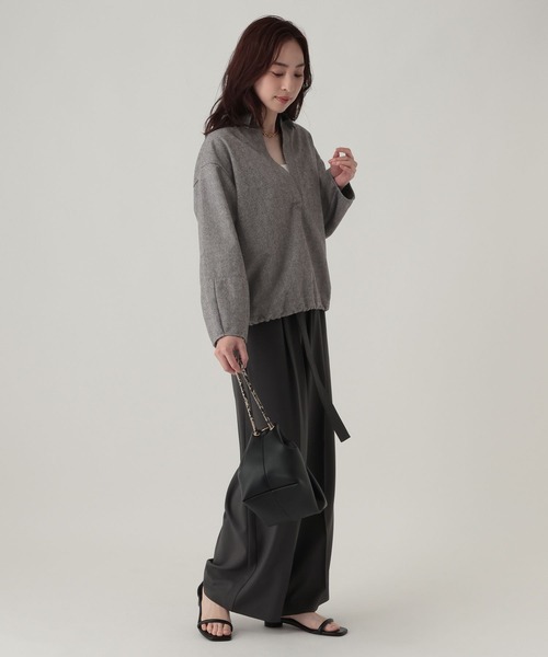 Elura(エルーラ)の「圧縮スキッパーシャツ/1054935(シャツ/ブラウス・レディース・ストライプ/グレー系その他・FREE)」の8枚目の写真