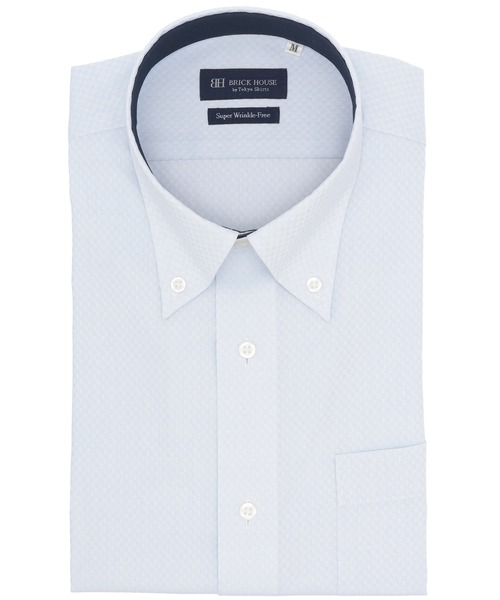 TOKYO SHIRTS(トウキョウシャツ)の「【超形態安定】 形態安定ノンアイロン ボタンダウン 半袖ビジネスワイシャツ(ビジネスシャツ・メンズ・サックスブルー・首回り39cm/首回り41cm/首回り42cm/首回り43cm/首回り37cm)」の1枚目の写真