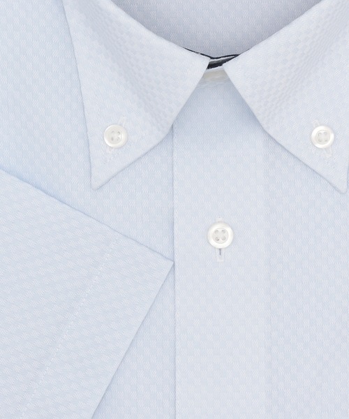 TOKYO SHIRTS(トウキョウシャツ)の「【超形態安定】 形態安定ノンアイロン ボタンダウン 半袖ビジネスワイシャツ(ビジネスシャツ・メンズ・サックスブルー・首回り39cm/首回り41cm/首回り42cm/首回り43cm/首回り37cm)」の3枚目の写真