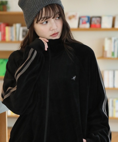 KANGOL(カンゴール)の「【KANGOL/カンゴール】別注 ダブルジップ カットベロア トラックジャケット(ジャージ・メンズ・ブラウン/グレー/ネイビー/ブラック・XL/M/L)」の1枚目の写真