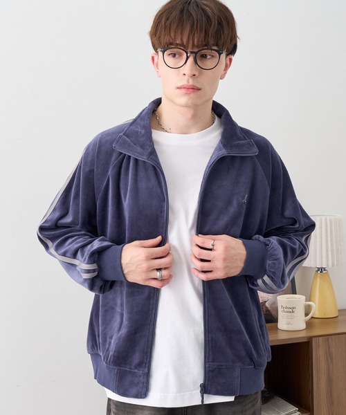 KANGOL(カンゴール)の「【KANGOL/カンゴール】別注 ダブルジップ カットベロア トラックジャケット(ジャージ・メンズ・ブラウン/グレー/ネイビー/ブラック・XL/M/L)」の7枚目の写真