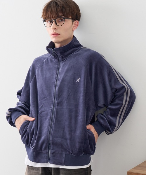 KANGOL(カンゴール)の「【KANGOL/カンゴール】別注 ダブルジップ カットベロア トラックジャケット(ジャージ・メンズ・ブラウン/グレー/ネイビー/ブラック・XL/M/L)」の5枚目の写真