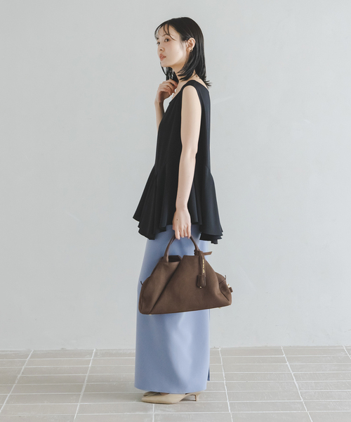 mica della valle(ミカデラヴァッレ)の「《別注カラーあり》mica della valle/ミカデラヴァッレ obliqua boston grande(ボストンバッグ・レディース・ブラウン/キャメル・FREE)」の15枚目の写真